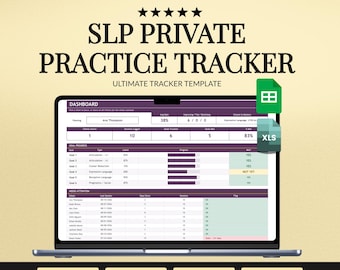 SLP Private Practice Caseload Manager and Session System for 80 Clients (Excel/Google Sheets)