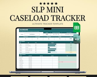 SLP Mini Caseload Tracker, 10 Students, 6 Goals, Auto Progress (Excel/Google Sheets)