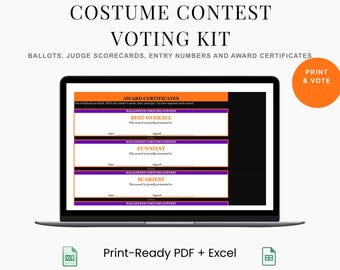 Halloween Costume Contest Kit | Voting Ballots, Scorecards, Certificates (PDF Download)