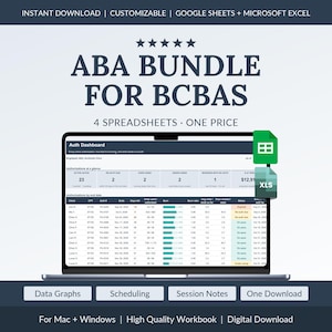 ABA-pakket voor BCBA's: gegevensregistratie met grafieken, planning, sessienotities en autorisatietracker.