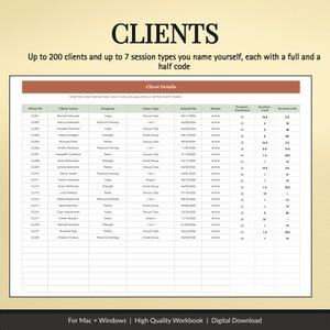 Client Session Tracker Spreadsheet - preview image 8 of 12