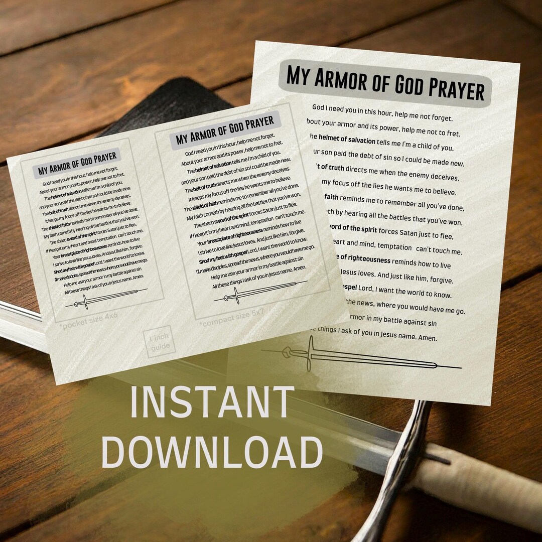 Armor of God Prayer Poem print &amp; Add to Your Prayer Journal or Bible ...