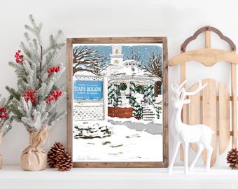 I Smell Snow Stars Hollow Winter Illustration Print