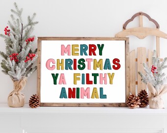 Merry Christmas Illustration Print