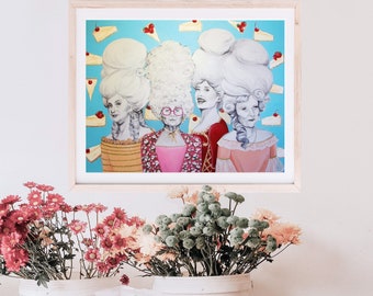 Limited Edition Golden Antoinettes Print of Original Acrylic Painting