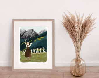 Sound Of Music Illustration Print