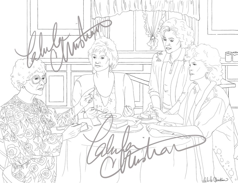 Golden Girls Coloring Page 5 Pack Digital Download  Etsy