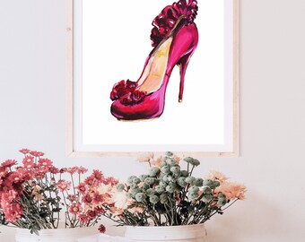 Print of Black High Heel Fashion Illustration | Etsy