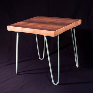 Hairpin Leg Table, Möbel aus Kirschholz, Beistelltisch, Beistelltisch, Beistelltisch, Beistelltisch, Beistelltisch, Mid-Century Modern, Möbel aus Eukalyptusholz