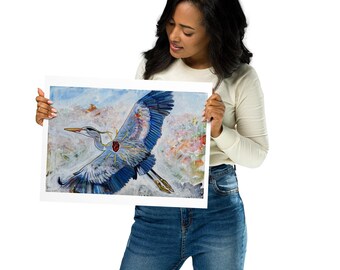 I Leave the Past to Set Me Free Blue Heron Print