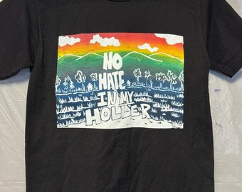 No Hate in My Holler Block Print Design Tee