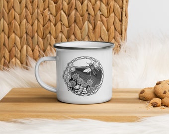 Honey Bee Enamel Mug