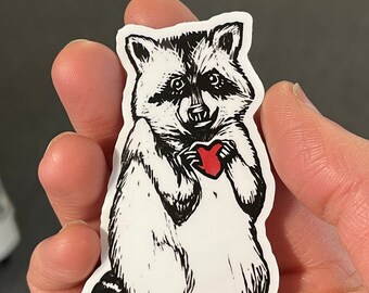 Raccoon Sticker You’ve Stolen My Heart Trash Panda