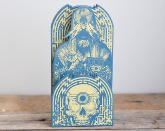 Screenprinted Shrine Blue