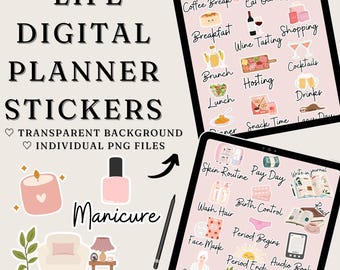 Digitale Planer Sticker: 130 Alltag PNG Bundle (Instant Download)