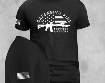 Defensive Fire AR-flagga T-shirt