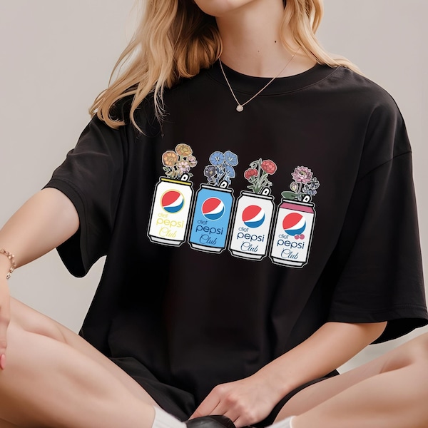 Floral Diet Pepsi Club Sweatshirt - Soda Lover's Tee