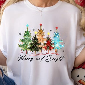 Christmas Tree Shirt: Merry and Bright Holiday Tee