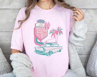 Retro Getaway Car T-Shirt: Groovy Beach Tee, Western Style