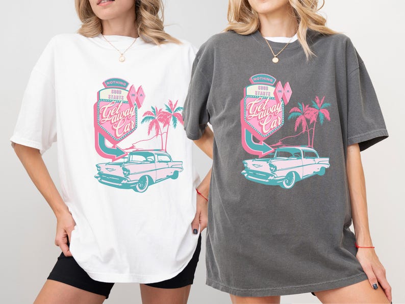 Getaway Car Shirt, Retro Motel Aesthetic Tshirt, Groovy Beach Tee