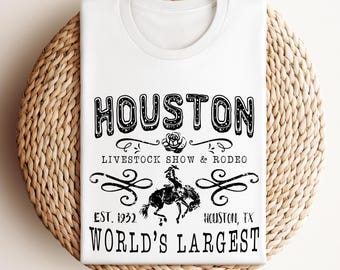 Houston Livestock Show and Rodeo Shirt,Retro Cowgirl Tshirt,texas tee,Wild West Gift, yallternative,Retro Rodeo,western tee,rodeo daddy t