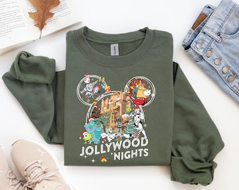 Disney Jollywood Nights Sweatshirt, Hollywood Studios Christmas Family Tee