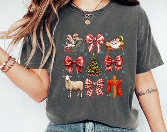 Coquette Christian Christmas Sweatshirt: Holiday Jesus Shirt