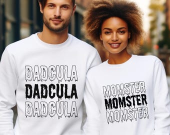 Momster Dadcula Halloween Sweatshirts: Matching Couples Hoodies