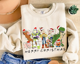 Vintage Toy Story Christmas Sweatshirt, Disney Family Matching Shirt