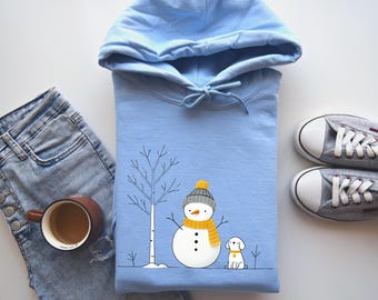 Christmas Snowman & Dog Sweatshirt: Holiday Crewneck Gift