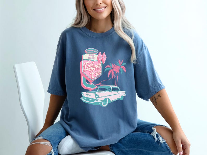 Getaway Car Shirt, Retro Motel Aesthetic Tshirt, Groovy Beach Tee
