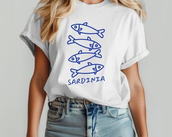 Camiseta Sardinas de Cerdeña: Camiseta con gráfico para amantes de Italia