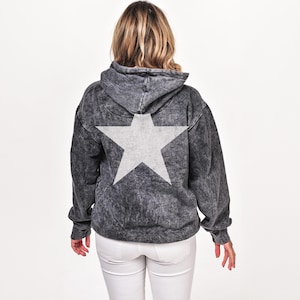 Distressed Star Mineral Wash Hoodie, Vintage Retro Look Star Hoodie, Star Sweatshirt, Celestial Hoodie, Star Gazer Hoodie, Be a Star Hoodie