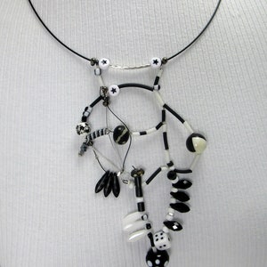 Leah, classic black and white pendant style, contemporary and fun