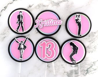 Adornos para cupcakes de Michael Jackson: decoraciones para fiesta de suspense (juego de 12)