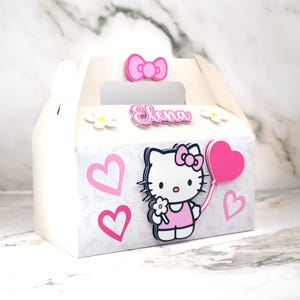 Kitty Party Favor Boxes - 3D Personalized Name and Age  - Cute Cat Birthday Party Decor - Custom Kitty -Themed Decor - Cute Cat Birthday