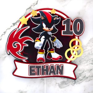Shadow Hedgehog Cake Topper: Personalized Birthday Party Decoration