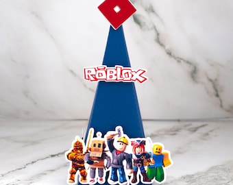 Roblox-middelpunt of traktatiedoos - Roblox-themafeestdecor - aangepaste verjaardag cupcake toppers - handgemaakt - 3D handgemaakte taartdecoratie