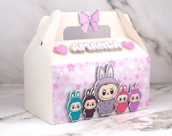 Süße Labu Monster Party Favor Boxes - Benutzerdefinierte Namen - 3D Party Dekoration - - Kawaii Geburtstag Thema - Personalisierte Party Dekoration