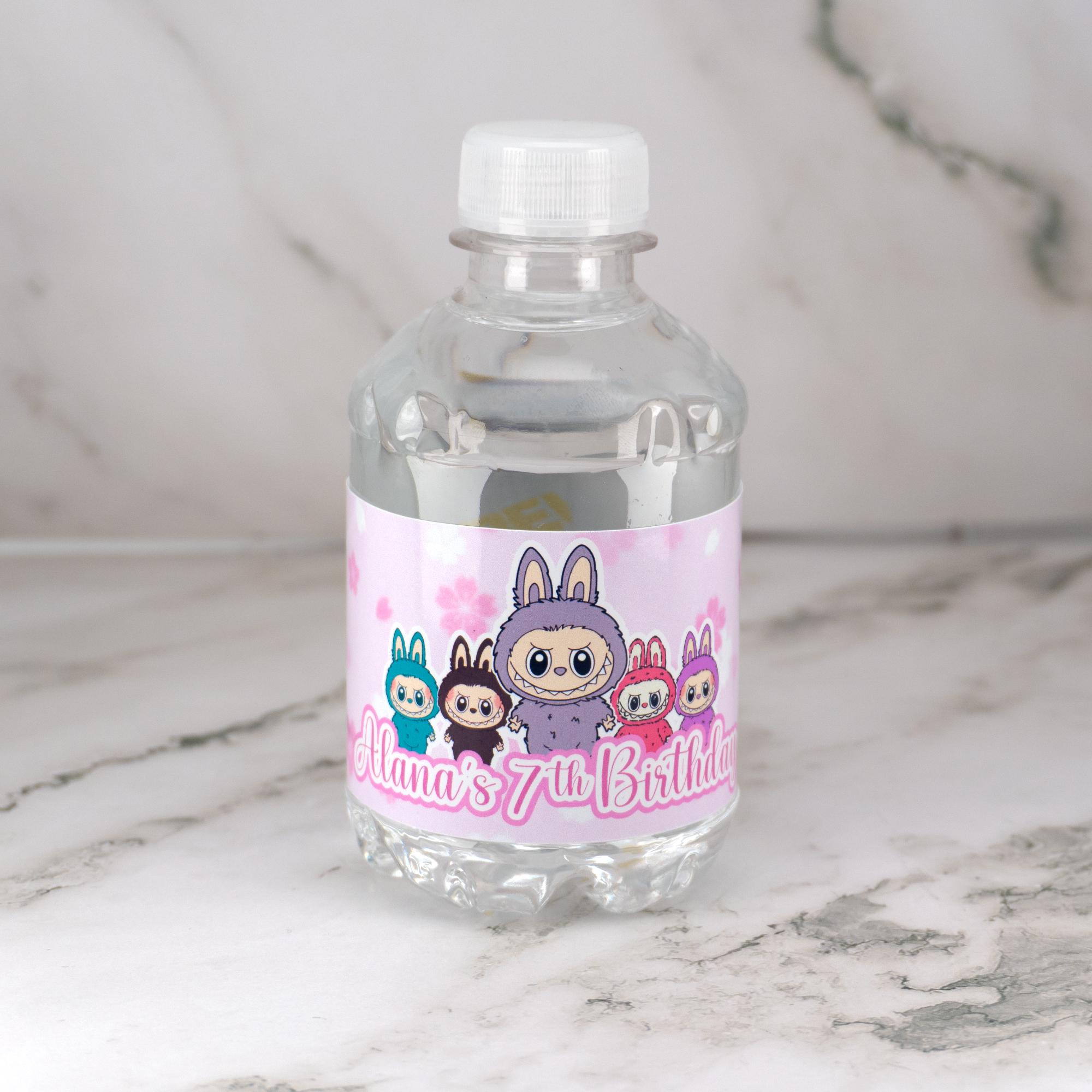 Labu Us Cute Labu Monster Water Bottle Labels - (8oz/16oz) - Labu Birthday ...