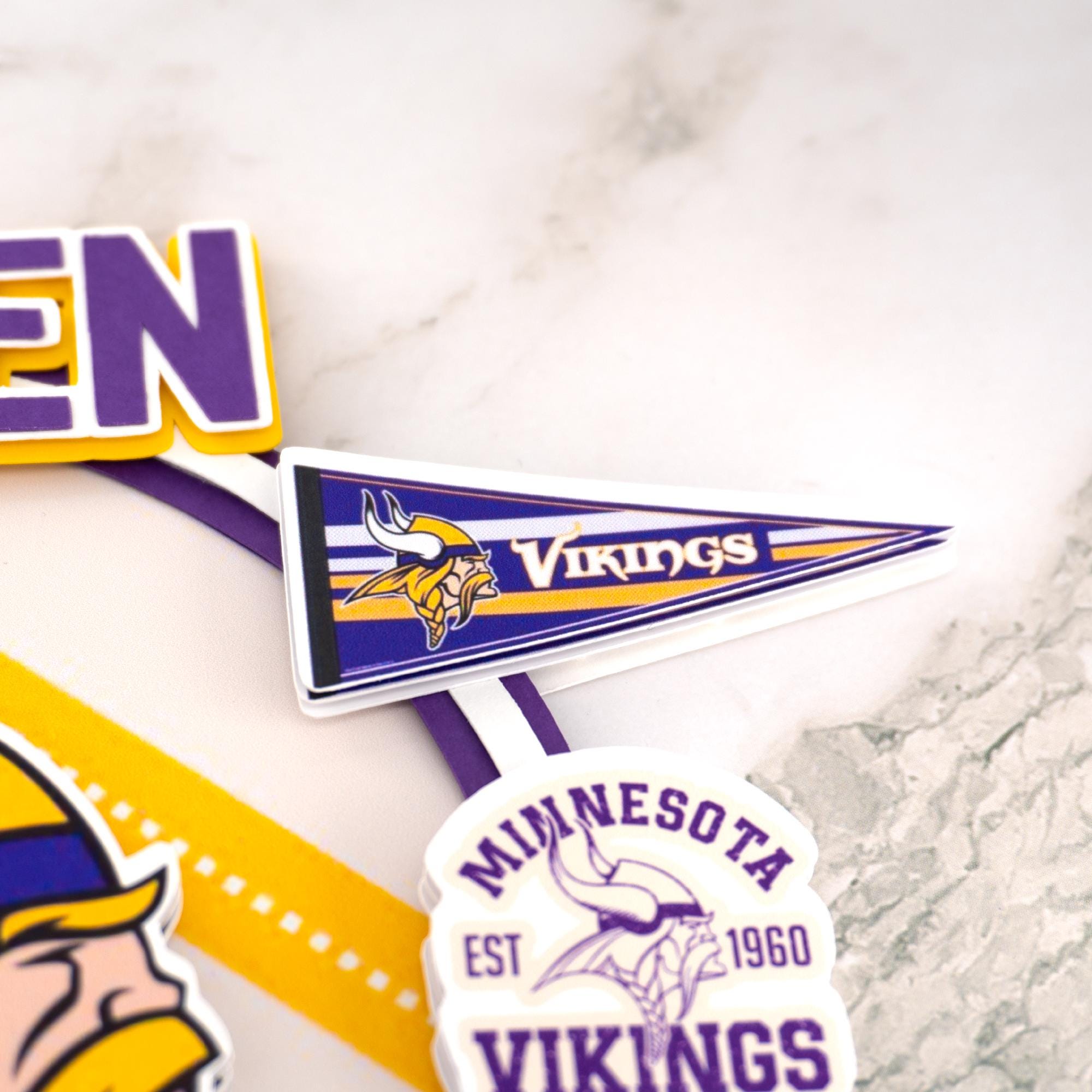 2) MINNESOTA VIKINGS FERRO RICAMATO SU TOPPE 3,5x2
