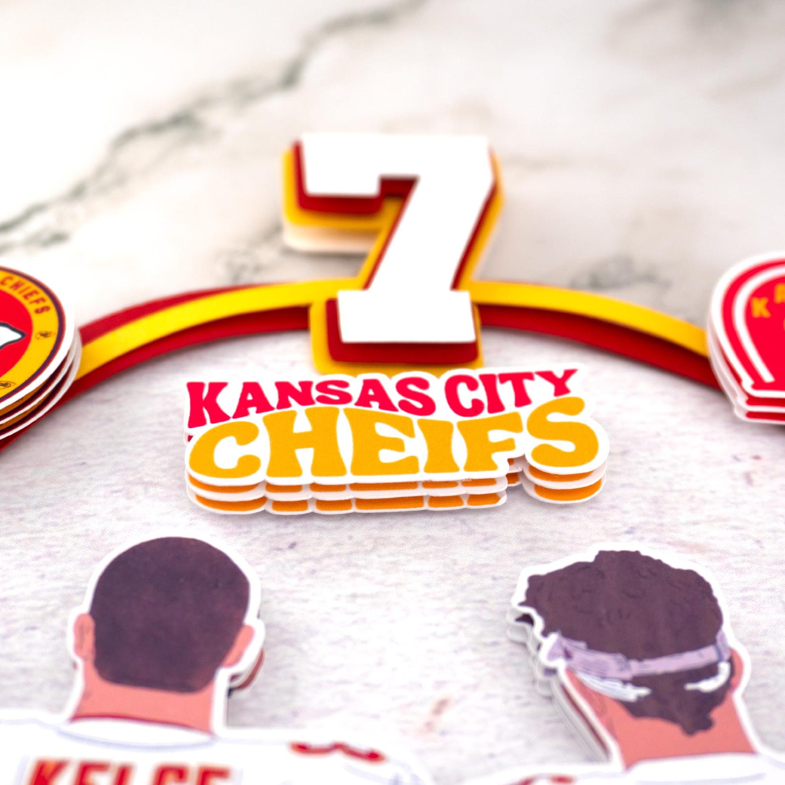 Personalized Kansas City Chiefs Cake Topper: Football Birthday Party