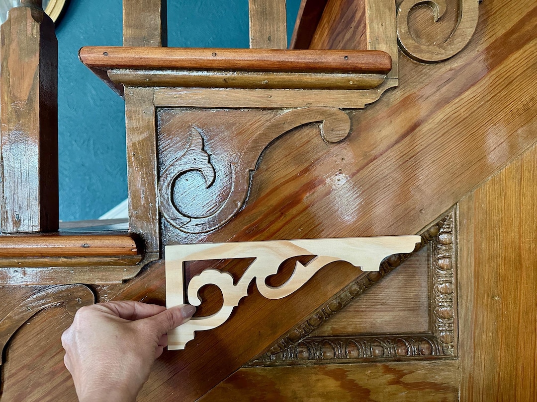 Complete Set of Decorative Stair Riser Brackets W/ a Art Nouveau Flair ...