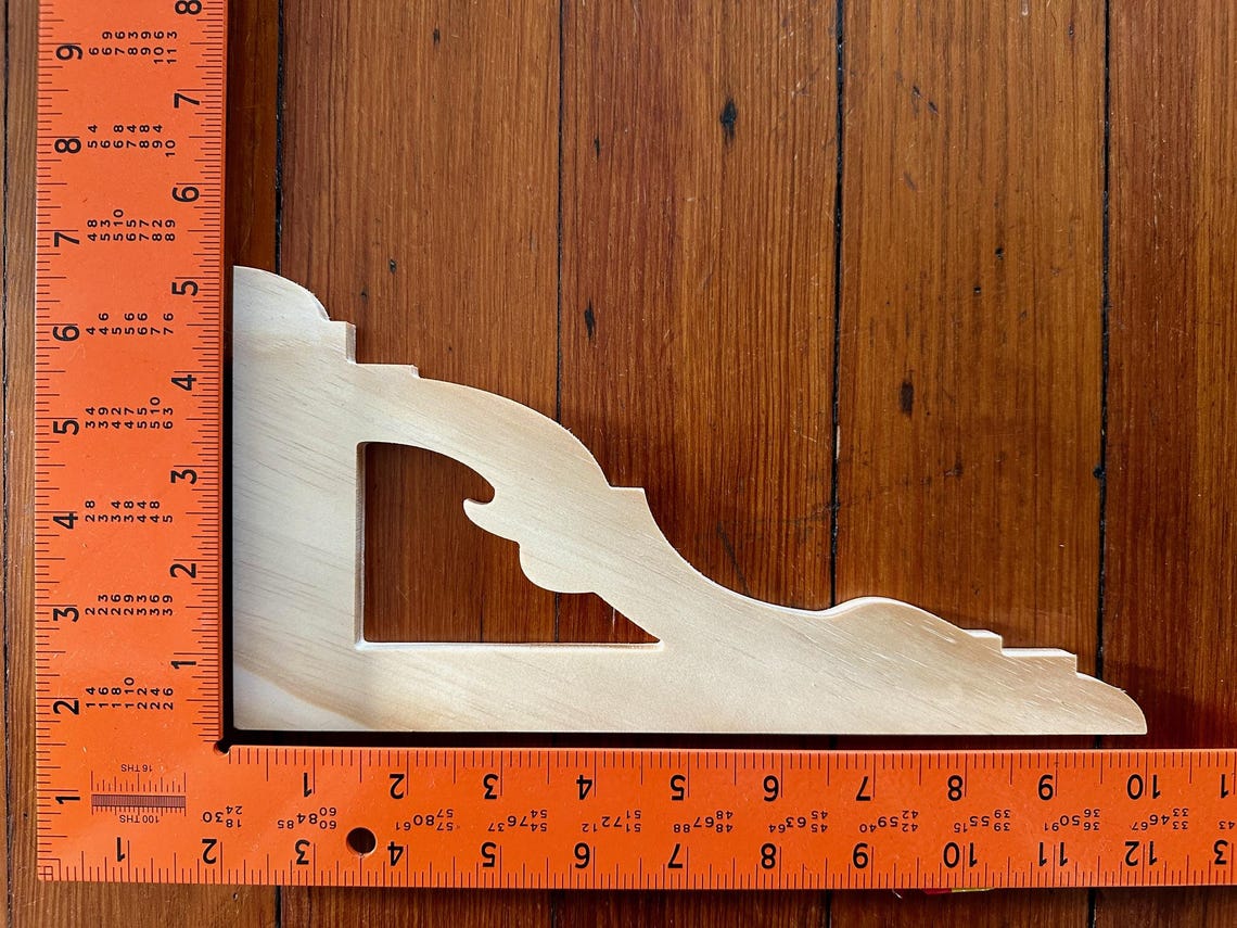 Complete Set of Decorative Art Nouveau Stair Riser Brackets, Real Wood ...