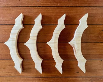 4 Solid Wood Decorative Spike Porch Corner Trim, Gingerbread Woodwork Molding, Whitewood Restoration for Your Historic Home, Shelf Brackets
