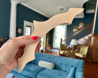 Set of 4 Solid Wood Decorative Spike Door Screen Trim, Gingerbread Woodwork Molding Brackets, Restoration for Historic Homes, Shelf Brackets