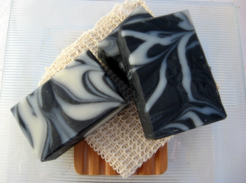 Organic Charcoal Soap, Activated Charcoal and Tea Tree Vegan-Cold Process Soap image 3