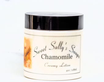 Chamomile Creamy Lotion, Natural Skin Care, Moisturizing Body Lotion, Essential Oil Scented