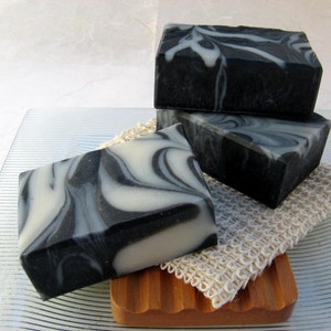 Organic Charcoal Soap, Activated Charcoal and Tea Tree Vegan-Cold Process Soap image 4