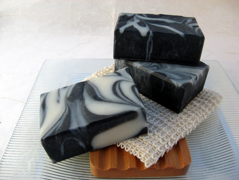 Organic Charcoal Soap, Activated Charcoal and Tea Tree Vegan-Cold Process Soap image 4